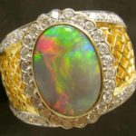 custom australian opal rings,custom diamond opal fire ring ,diamond opal fire ring,fire opal jewellery, fire opal diamond jewelry,red fire opal diamond ring