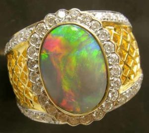custom australian opal rings,custom diamond opal fire ring ,diamond opal fire ring,fire opal jewellery, fire opal diamond jewelry,red fire opal diamond ring