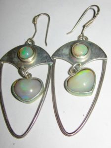 australian opal earrings,black opal earrings,earring jewelry,handmade earrings,opal earrings