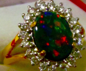 black opal rings,opal ring sale,opal jewelry sale,australian opals,diamonds opal gold ring