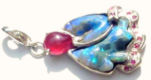 silver Jewelry opal necklace