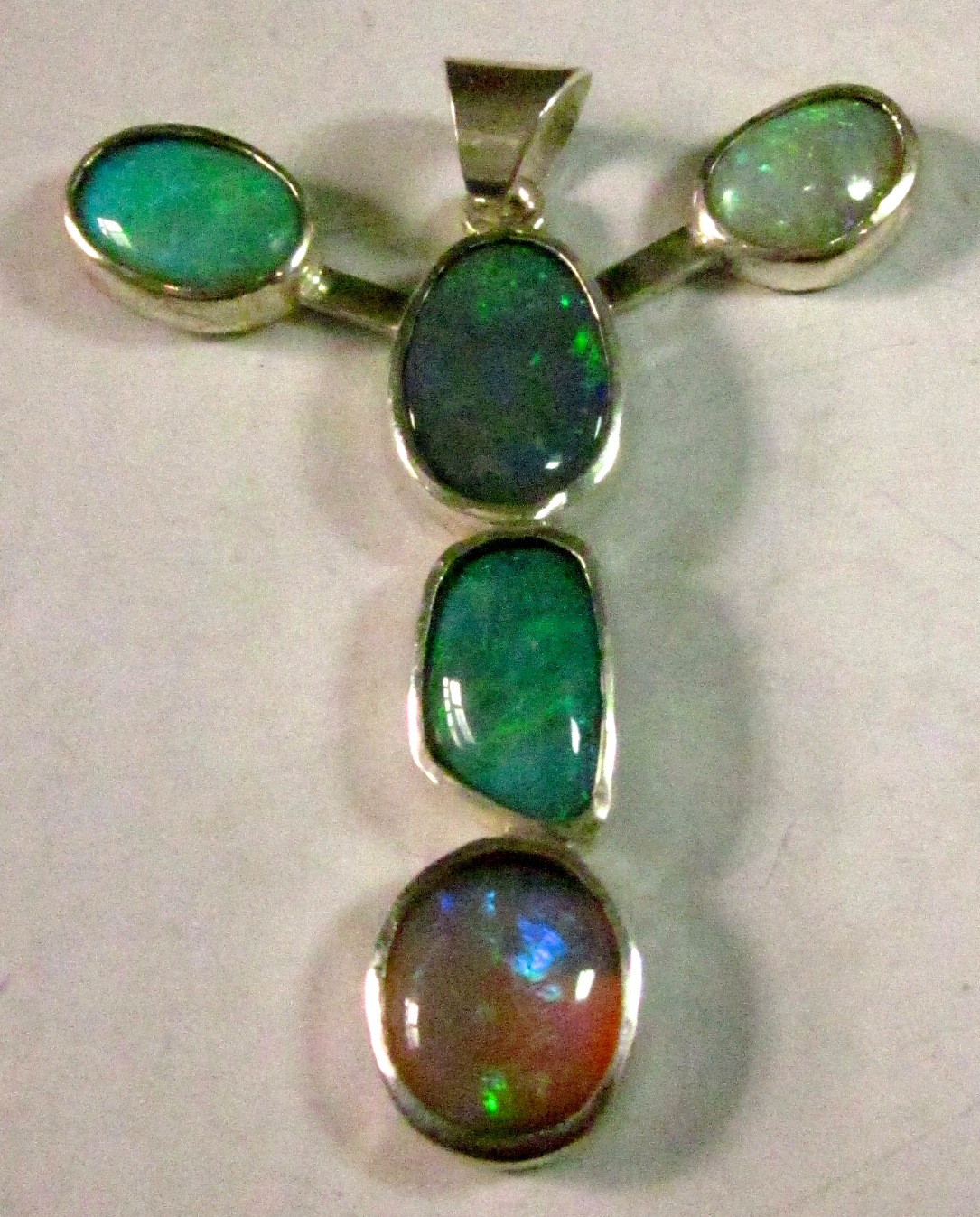 handmade pendant with opal,
