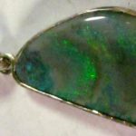 black opal silver necklace,silver opal necklace
