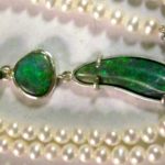 silver opal necklace,handmade pendant with opals