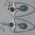 silver opal earrings