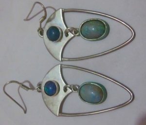 silver opal earrings