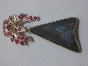 black opal necklace,black opal pendent, opal pendant
