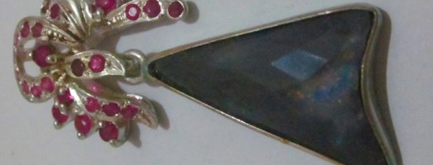 Black Opal Necklace Australian opal Jewelry.