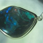 opal silver pendant