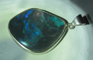 opal silver pendant