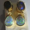 earrings opals,black opal earrings, opal earrings