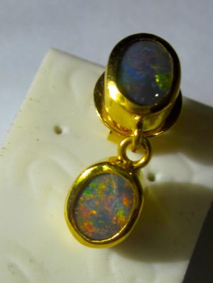 male opal earring,mans opal earring