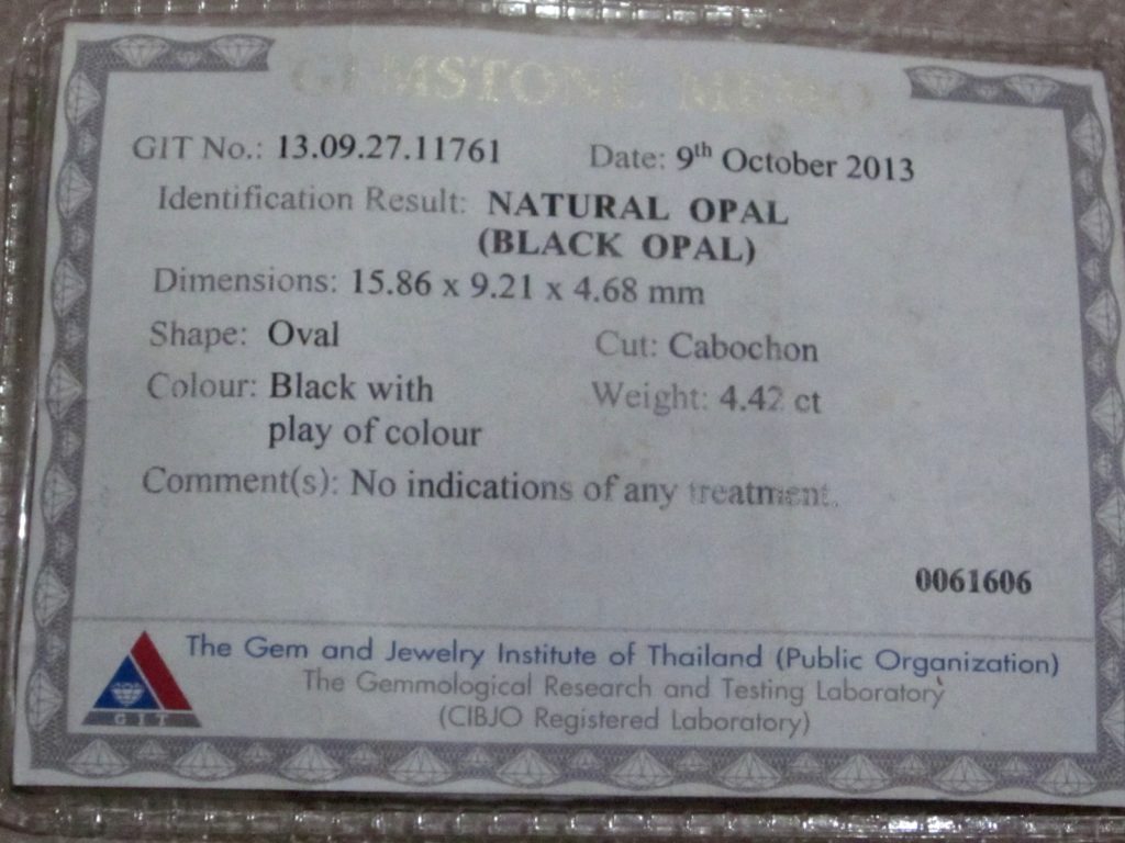 gemstone opal testing,opal testing,gem lab testing services,gemstone testing certificate, document proof solid opal