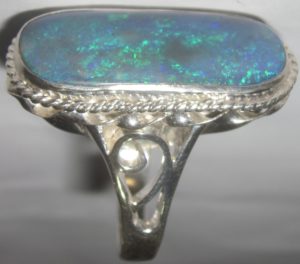 black opal ring,opal ring,black opal jewellery,australian opal ring