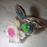 opal ring,ring with opals,opal rings