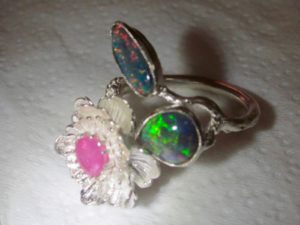 opal ring,ring with opals,opal rings