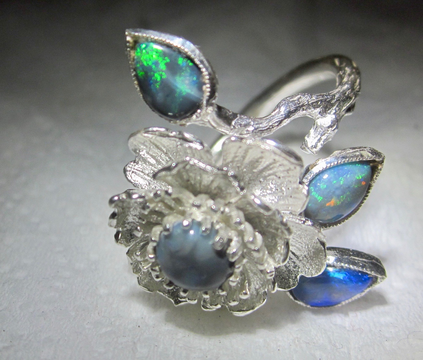  Opal  wedding  rings  handmade guaranteed with natural opal  