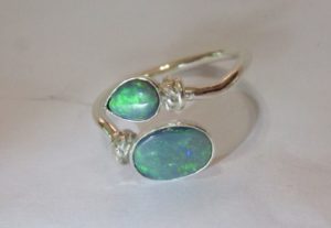 Silver opal ring