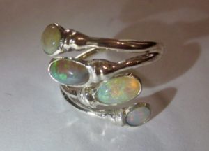silver ring opal